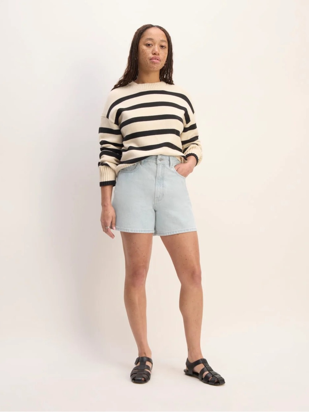 Everlane Light Wash A- line Denim Shorts size 31